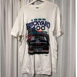 VTG 1995 Brickyard 400 Winner Nascar T Shirt Mens XL Fruit of the Loom Made USA